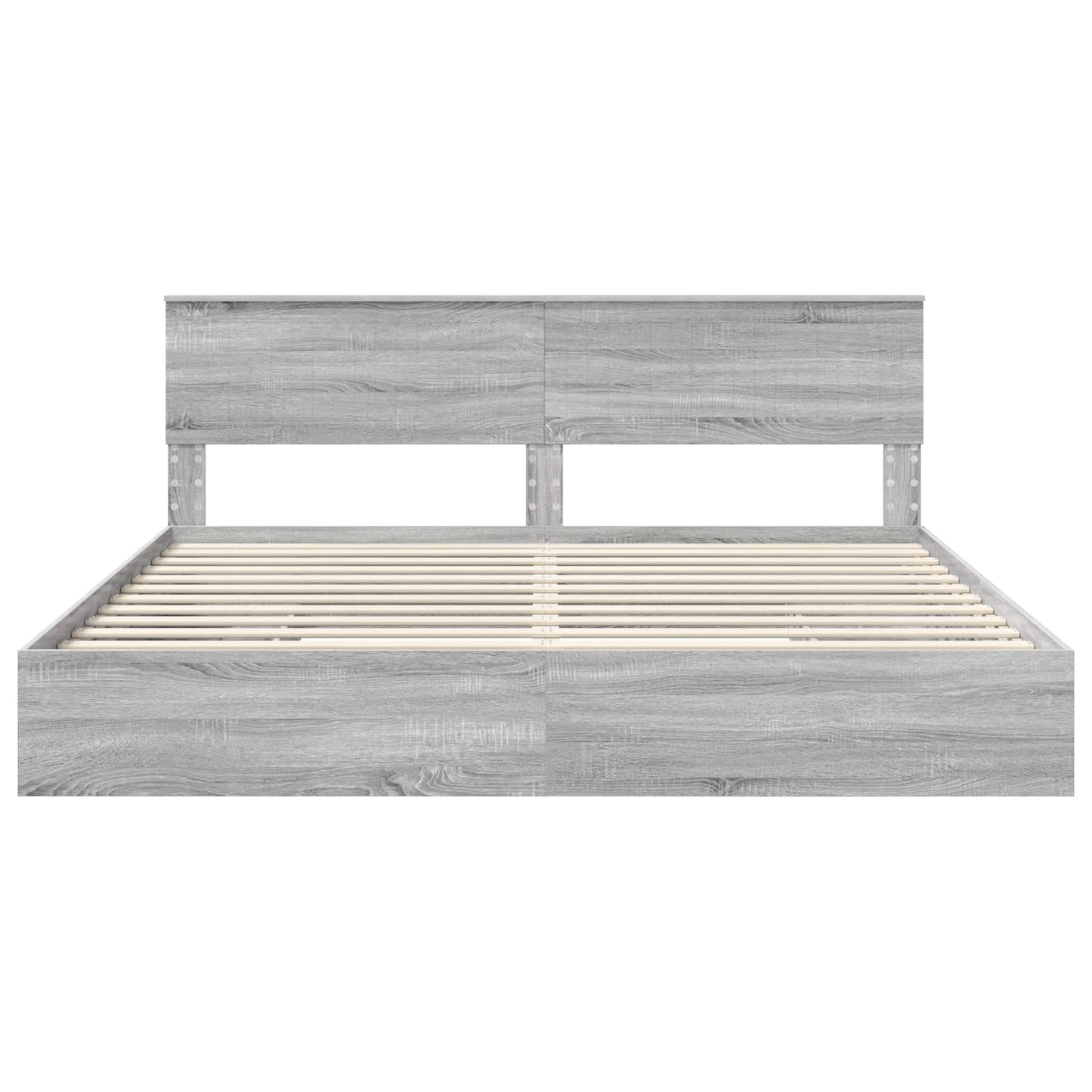 Letto con Contenitore con testiera Grigio Sonoma 200 x 200 cm | homemem39