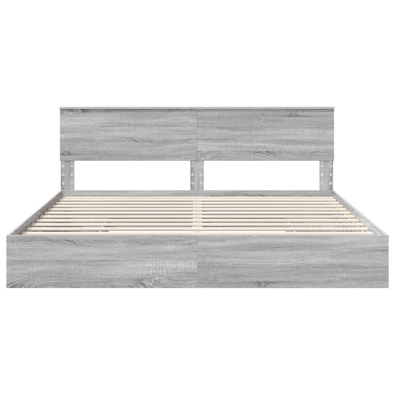 Letto con Contenitore con testiera Grigio Sonoma 200 x 200 cm | homemem39