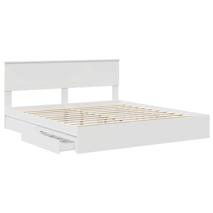 Letto con Contenitore Bianco 180 x 200 cm Legno multistrato | homemem39
