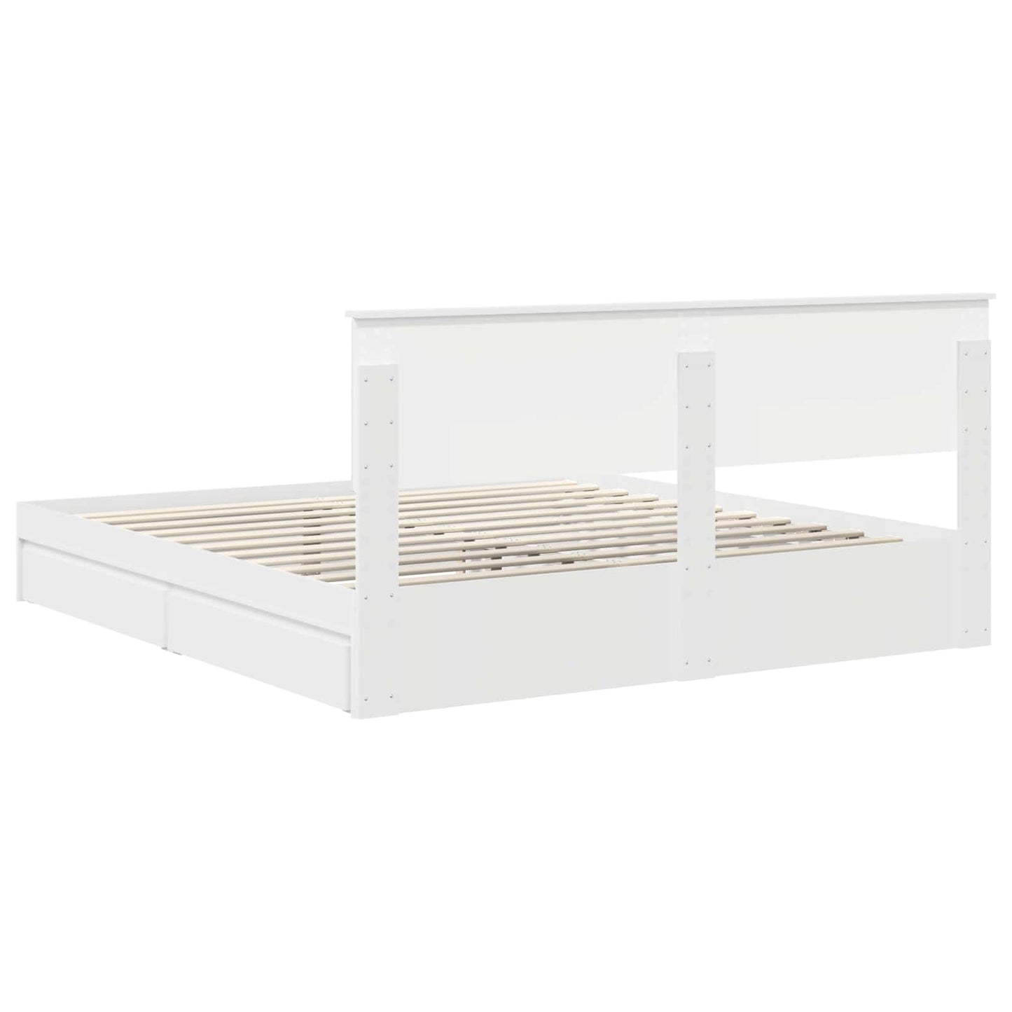 Letto con Contenitore Bianco 180 x 200 cm Legno multistrato | homemem39