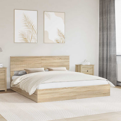 Letto con Contenitore con testiera Rovere Sonoma 180 x 200 cm | homemem39