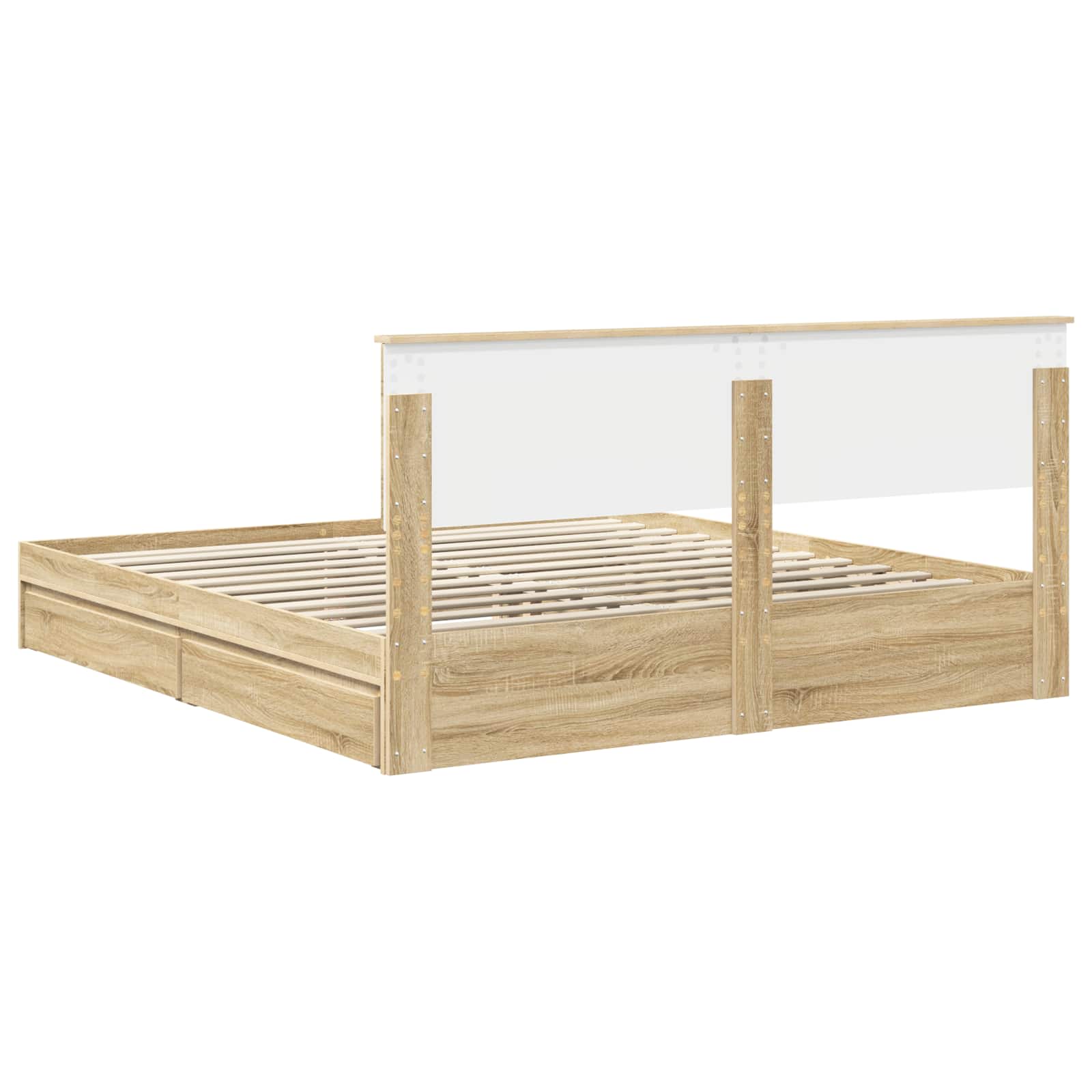Letto con Contenitore con testiera Rovere Sonoma 180 x 200 cm | homemem39