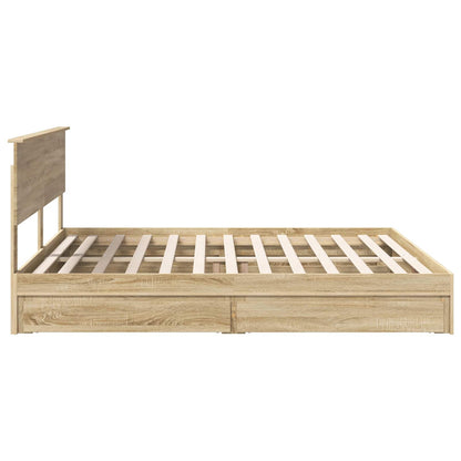 Letto con Contenitore con testiera Rovere Sonoma 180 x 200 cm | homemem39