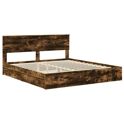 Letto con Contenitore con testiera Rovere fumé 180 x 200 cm | homemem39