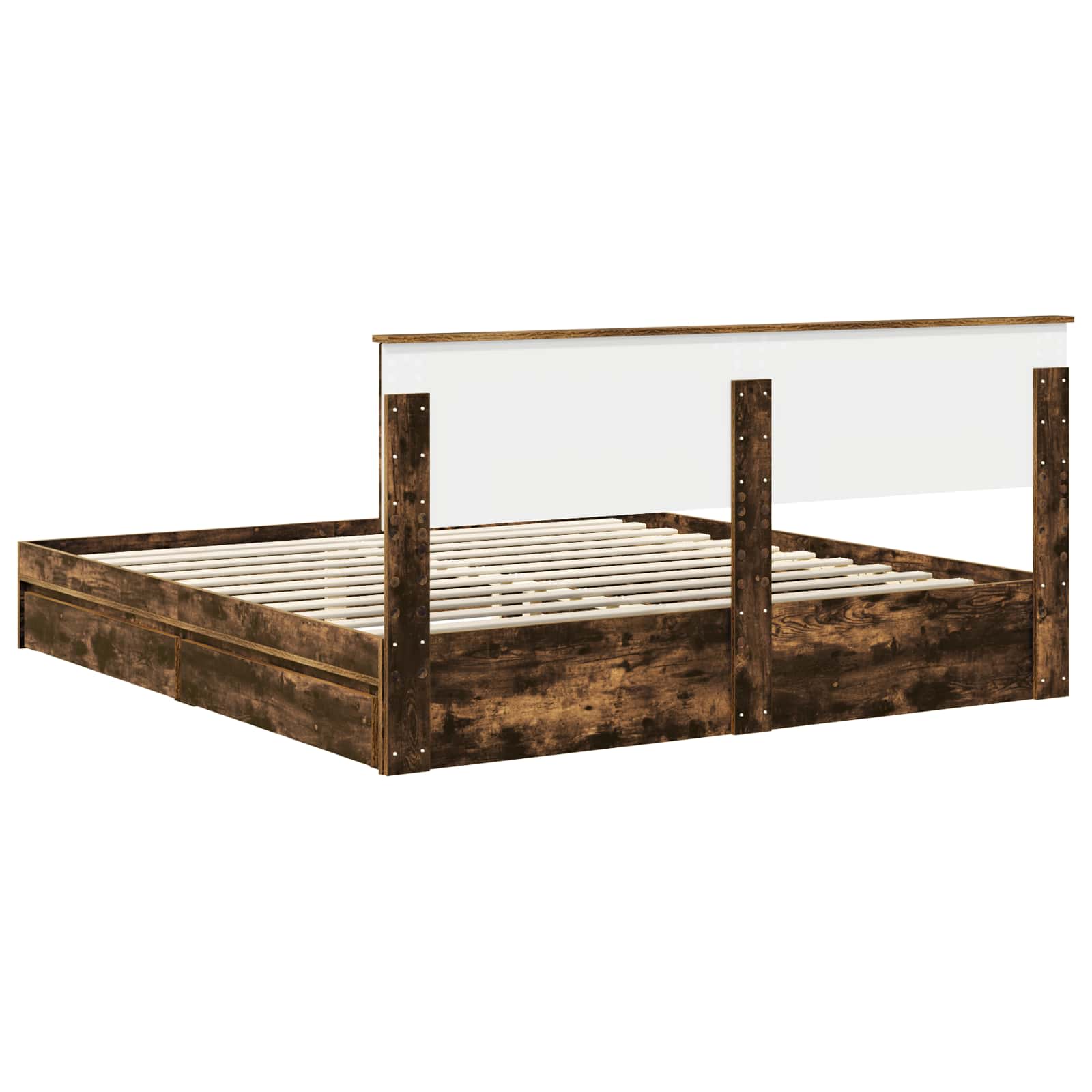 Letto con Contenitore con testiera Rovere fumé 180 x 200 cm | homemem39