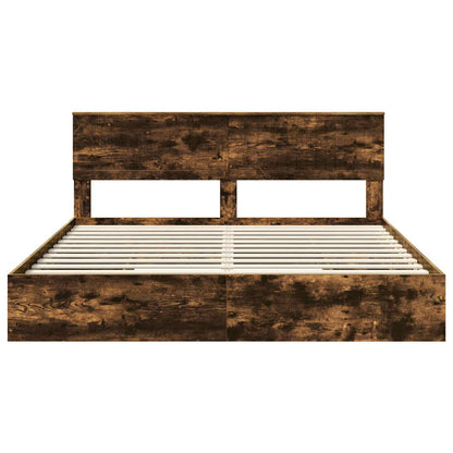 Letto con Contenitore con testiera Rovere fumé 180 x 200 cm | homemem39