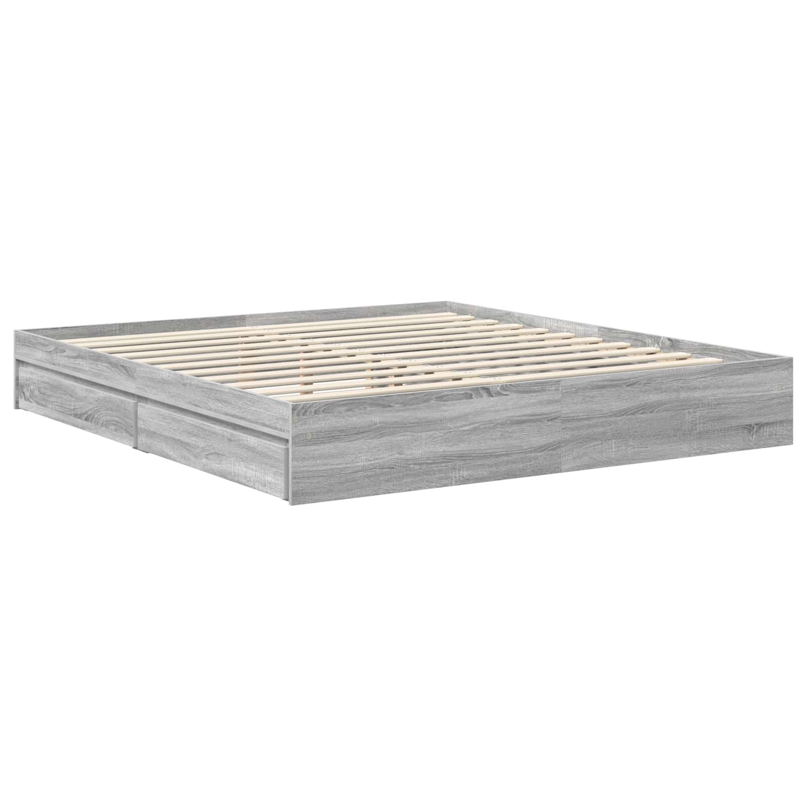 Letto con Contenitore con testiera Grigio Sonoma 180 x 200 cm | homemem39