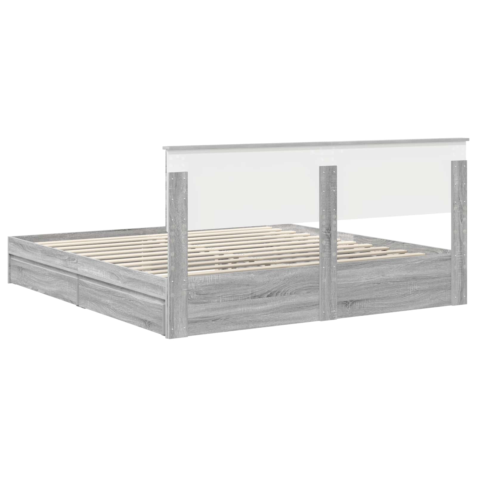 Letto con Contenitore con testiera Grigio Sonoma 180 x 200 cm | homemem39