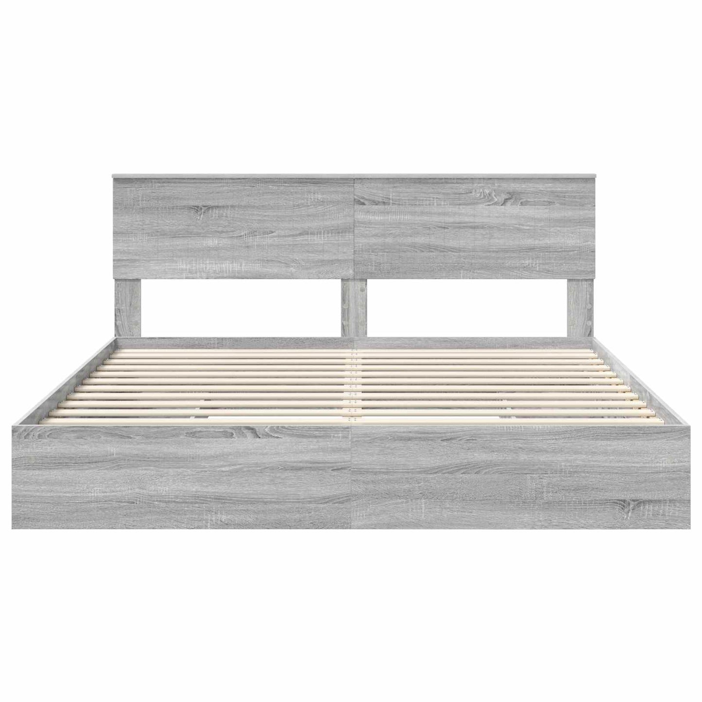Letto con Contenitore con testiera Grigio Sonoma 180 x 200 cm | homemem39