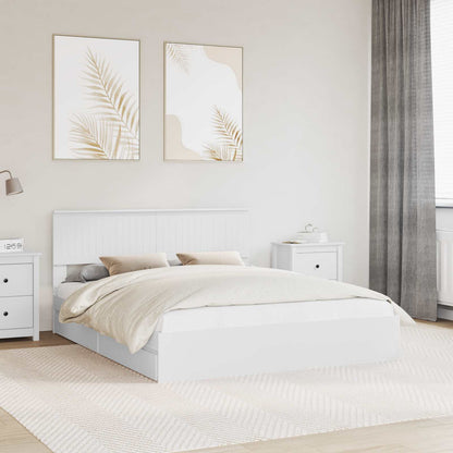 Letto con Contenitore Bianco 160 x 200 cm Legno multistrato | homemem39