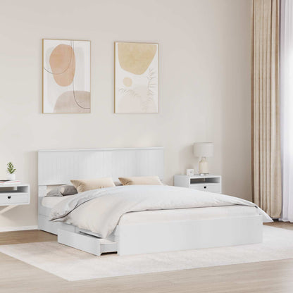 Letto con Contenitore Bianco 160 x 200 cm Legno multistrato | homemem39