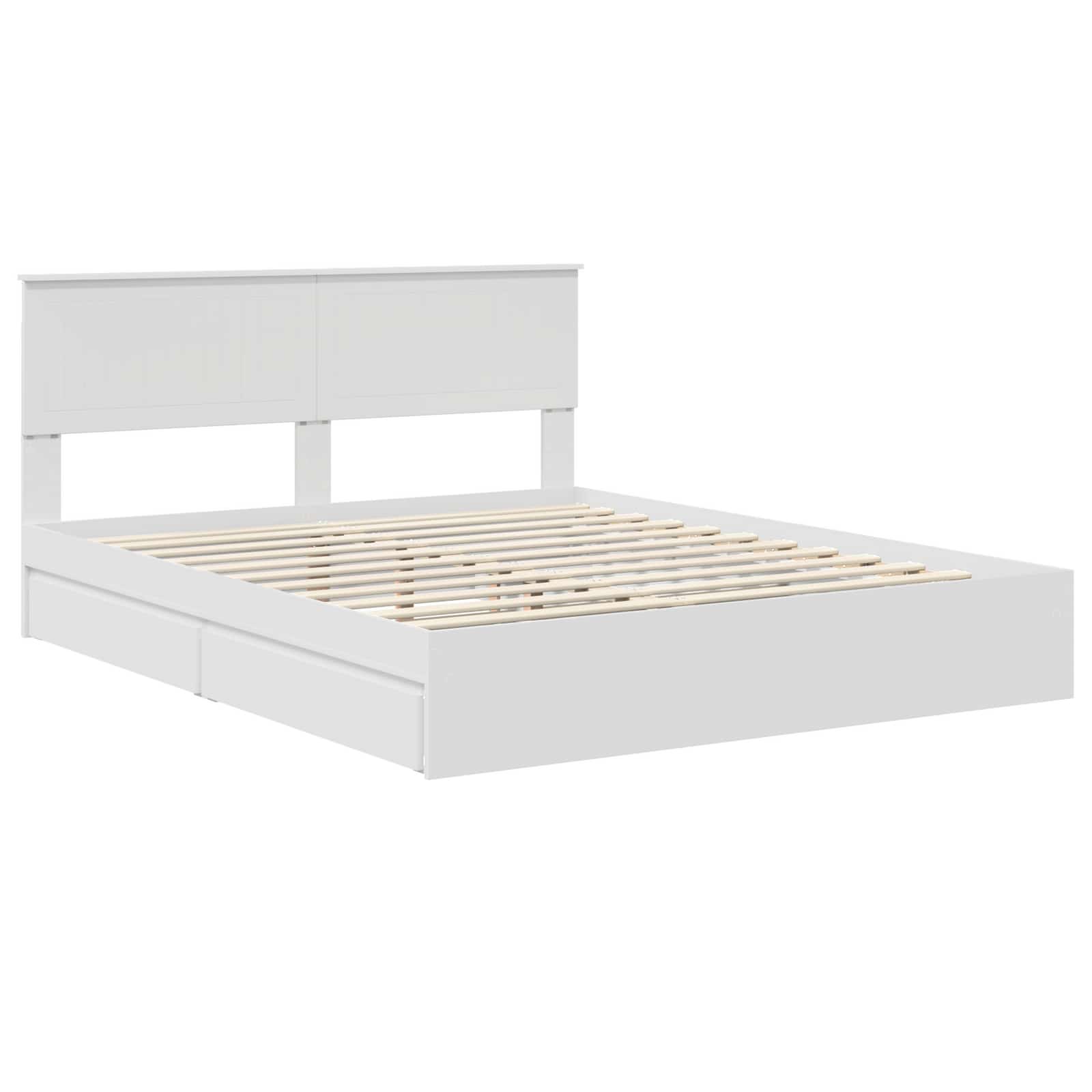 Letto con Contenitore Bianco 160 x 200 cm Legno multistrato | homemem39