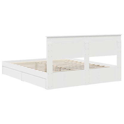 Letto con Contenitore Bianco 160 x 200 cm Legno multistrato | homemem39