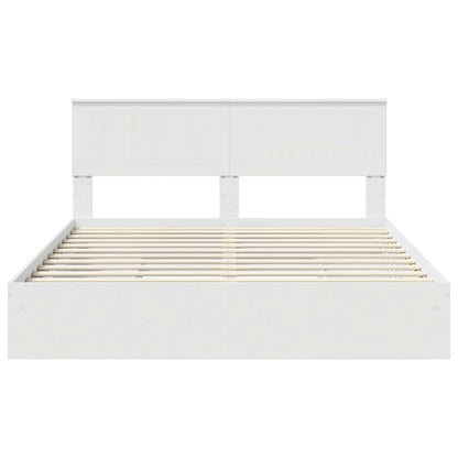 Letto con Contenitore Bianco 160 x 200 cm Legno multistrato | homemem39