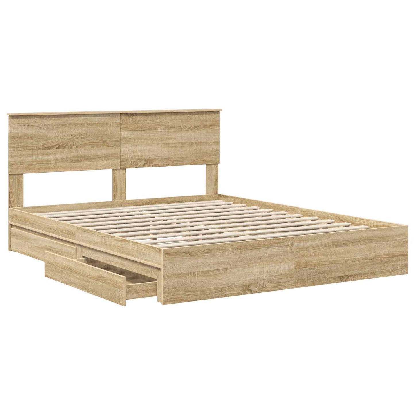 Letto con Contenitore con testiera Rovere Sonoma 160 x 200 cm | homemem39