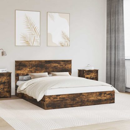 Letto con Contenitore con testiera Rovere fumé 160 x 200 cm | homemem39