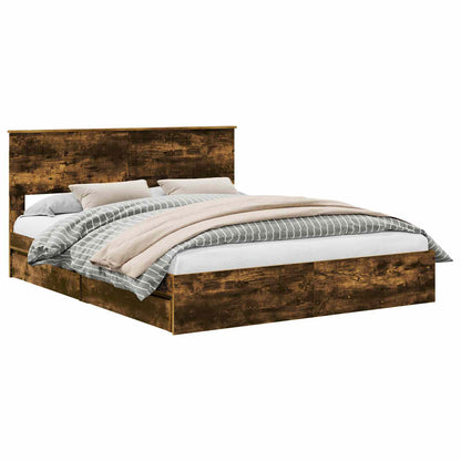 Letto con Contenitore con testiera Rovere fumé 160 x 200 cm | homemem39
