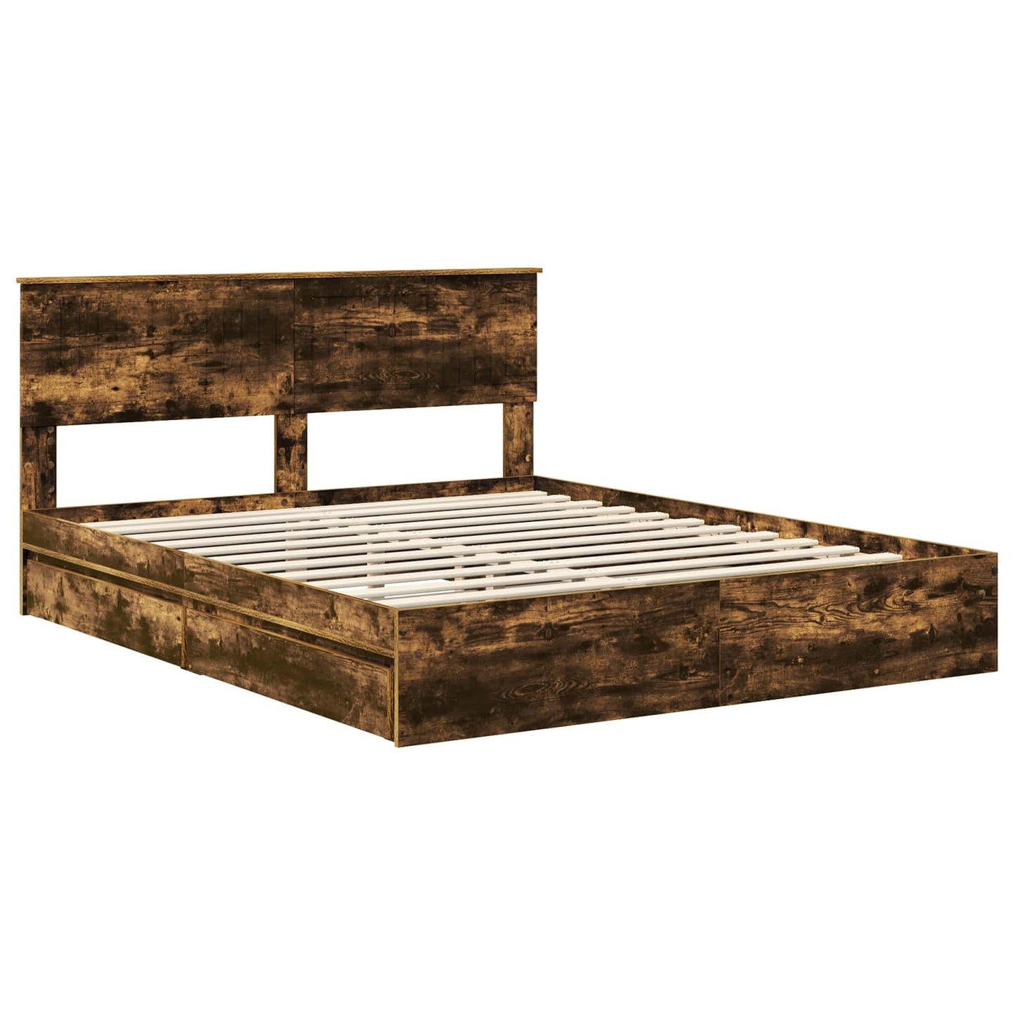 Letto con Contenitore con testiera Rovere fumé 160 x 200 cm | homemem39