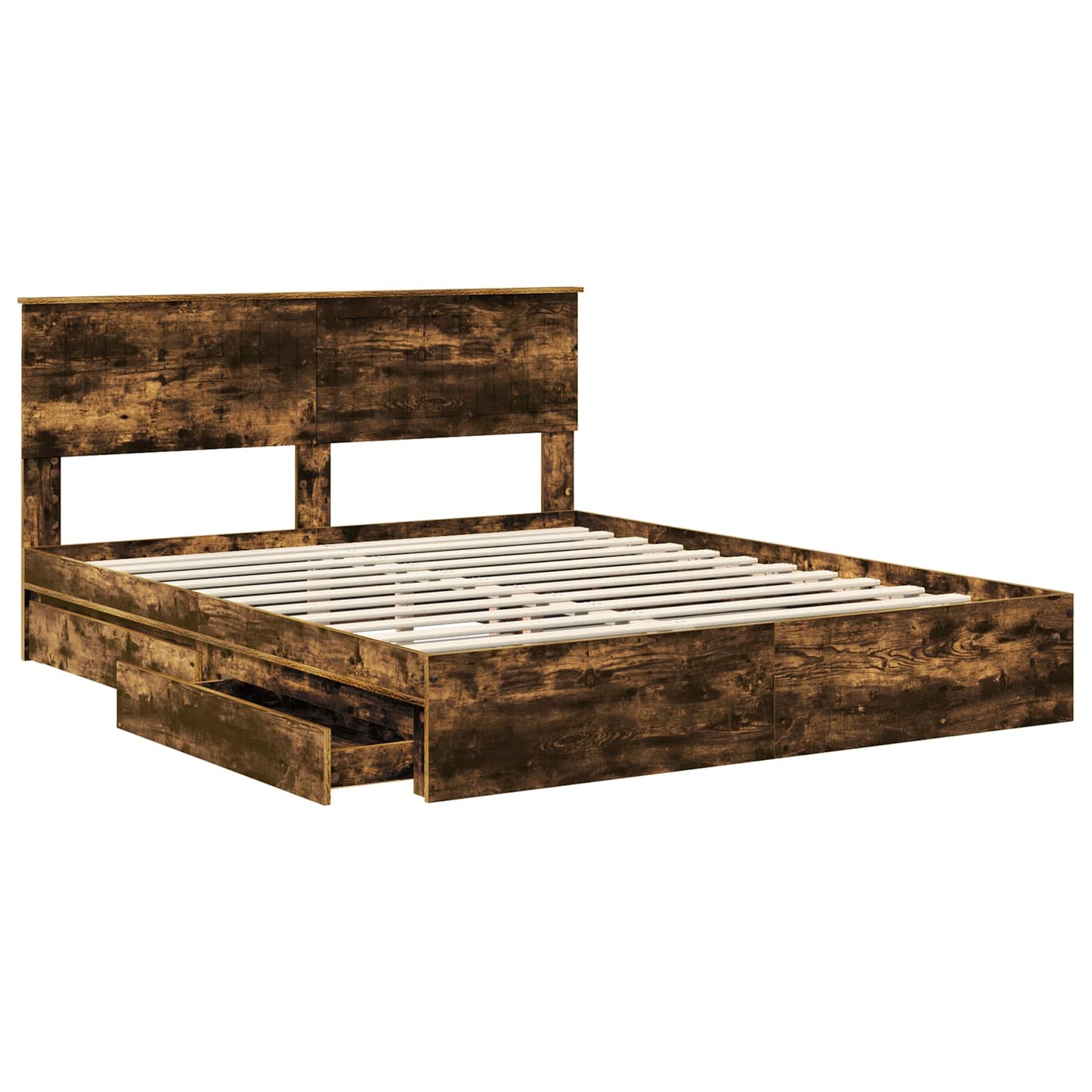 Letto con Contenitore con testiera Rovere fumé 160 x 200 cm | homemem39