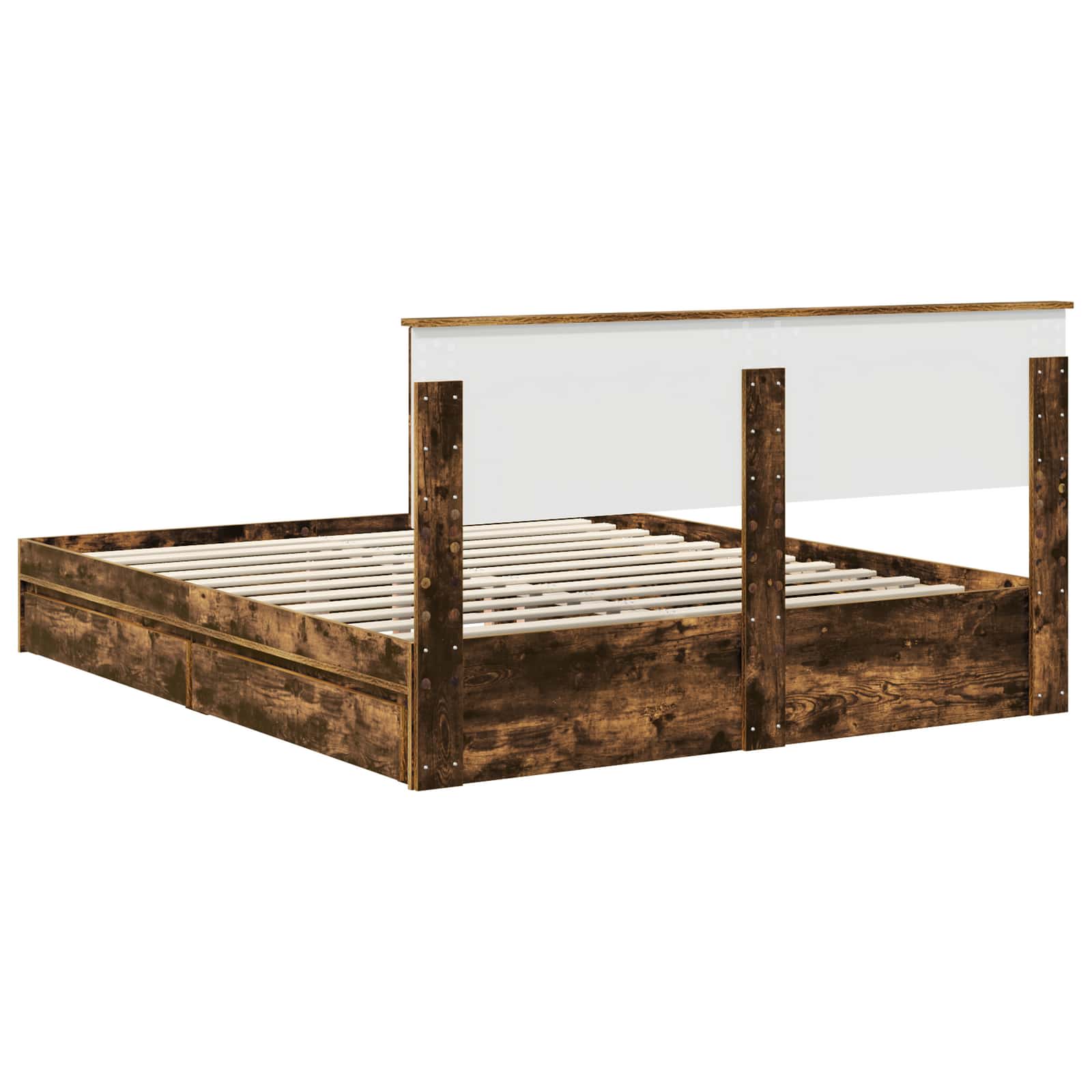 Letto con Contenitore con testiera Rovere fumé 160 x 200 cm | homemem39