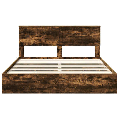 Letto con Contenitore con testiera Rovere fumé 160 x 200 cm | homemem39
