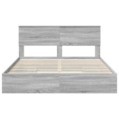 Letto con Contenitore con testiera Grigio Sonoma 160 x 200 cm | homemem39