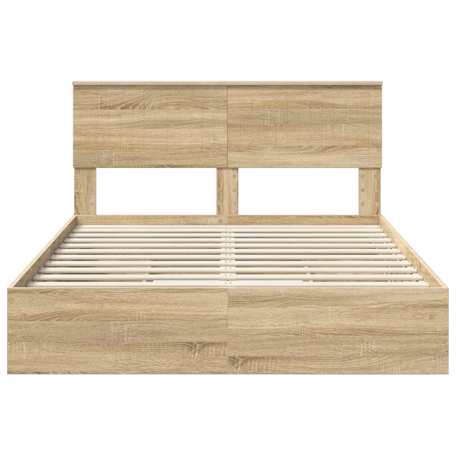 Letto con Contenitore con testiera Rovere Sonoma 140 x 200 cm | homemem39