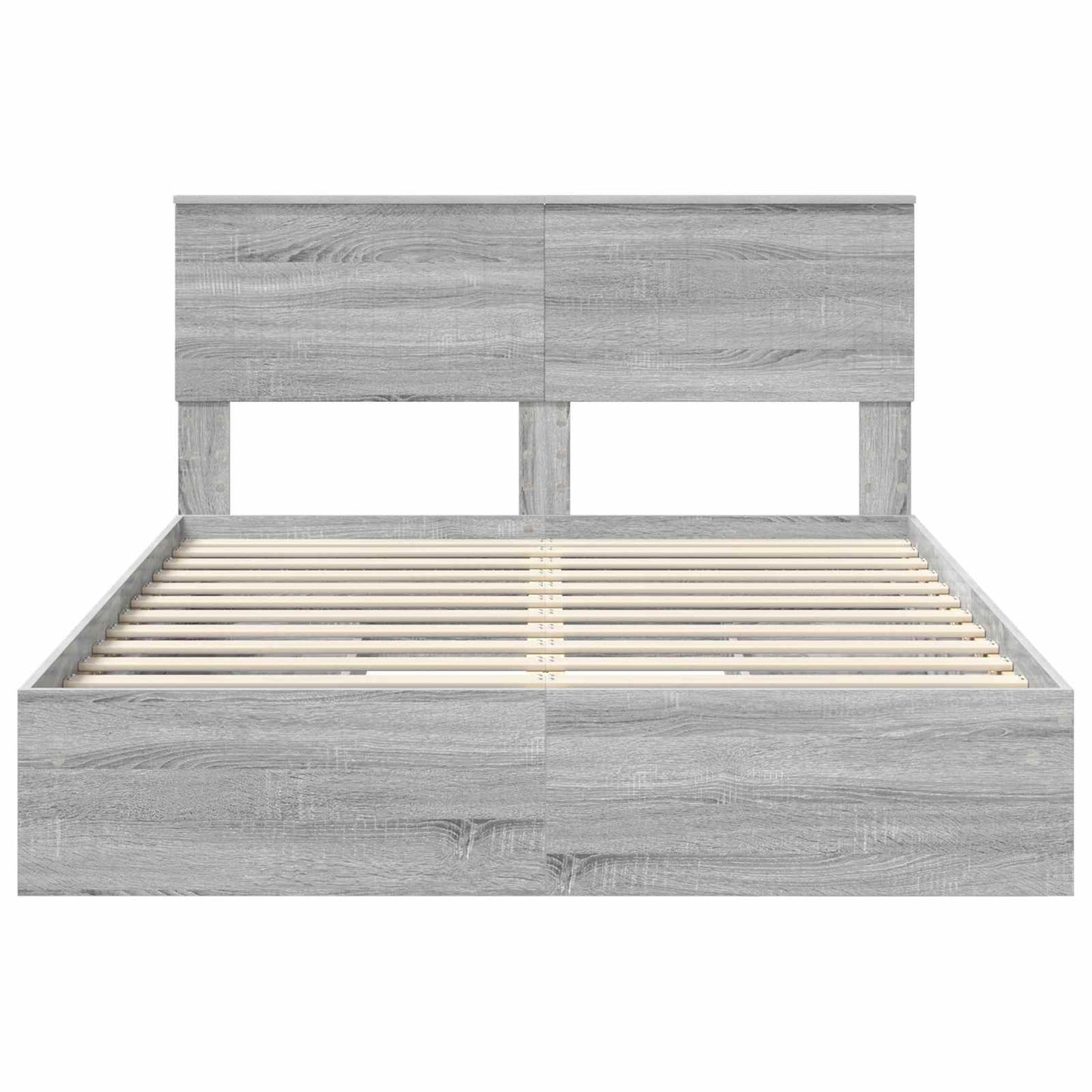 Letto con Contenitore con testiera Grigio Sonoma 140 x 200 cm | homemem39