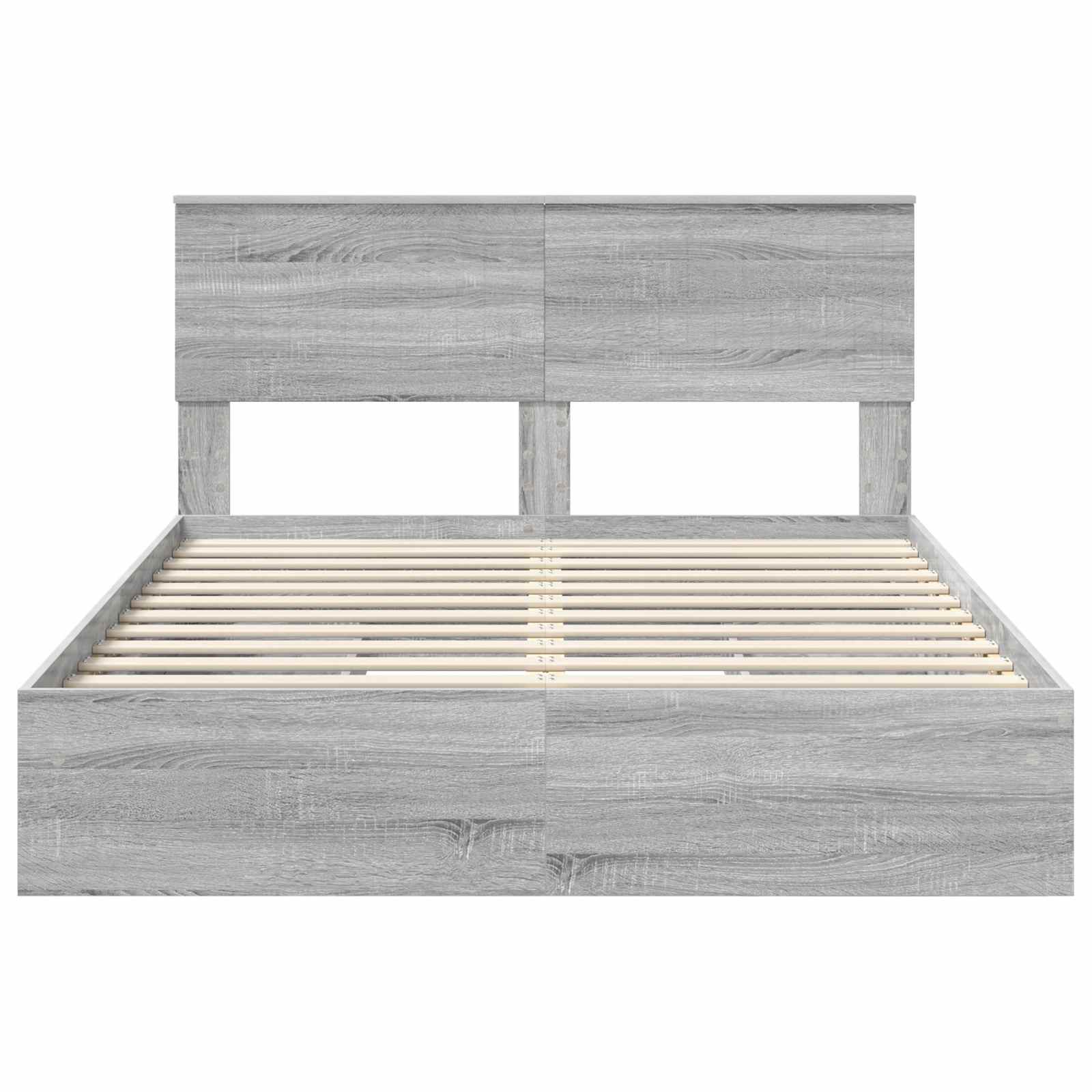 Letto con Contenitore con testiera Grigio Sonoma 140 x 200 cm | homemem39