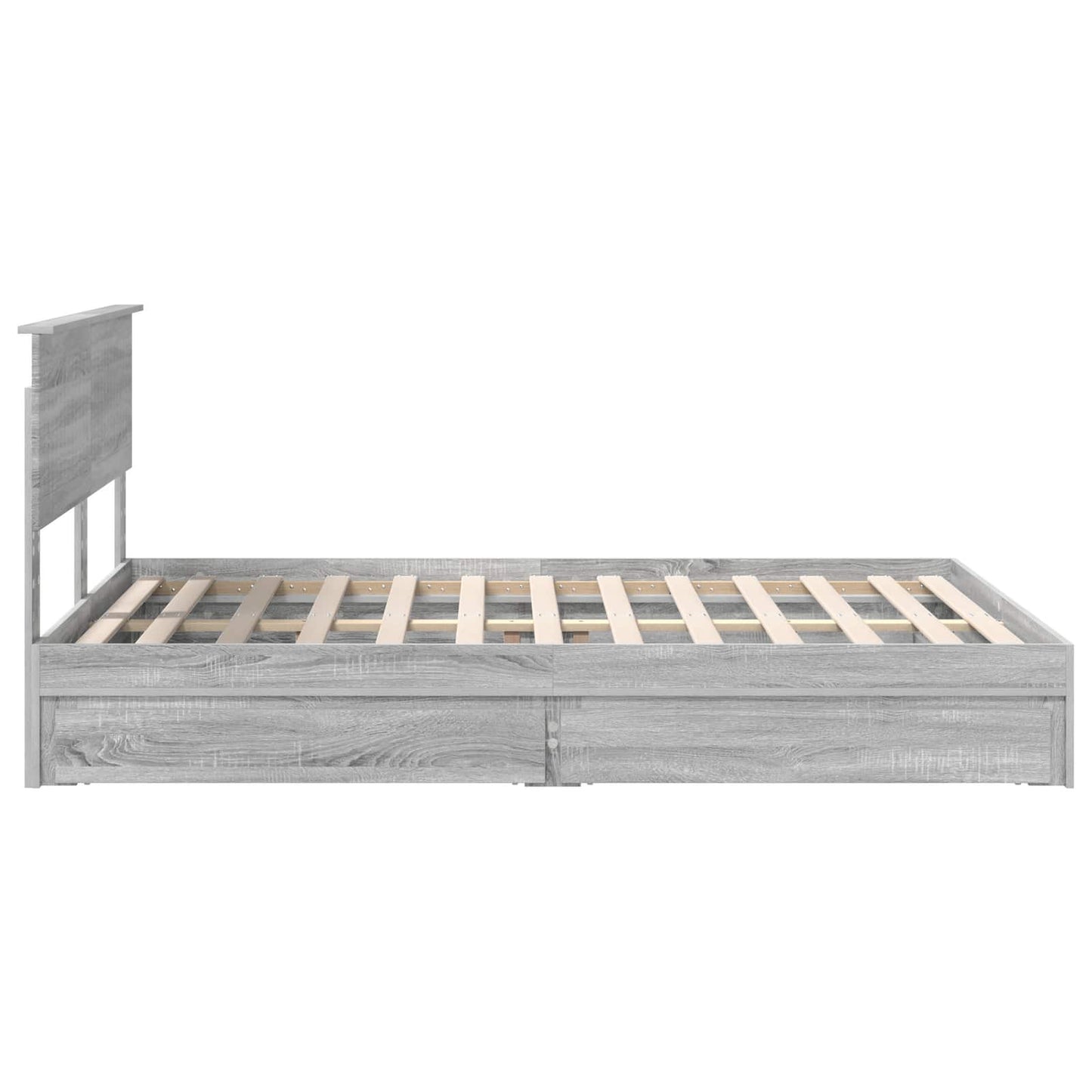 Letto con Contenitore con testiera Grigio Sonoma 140 x 200 cm | homemem39