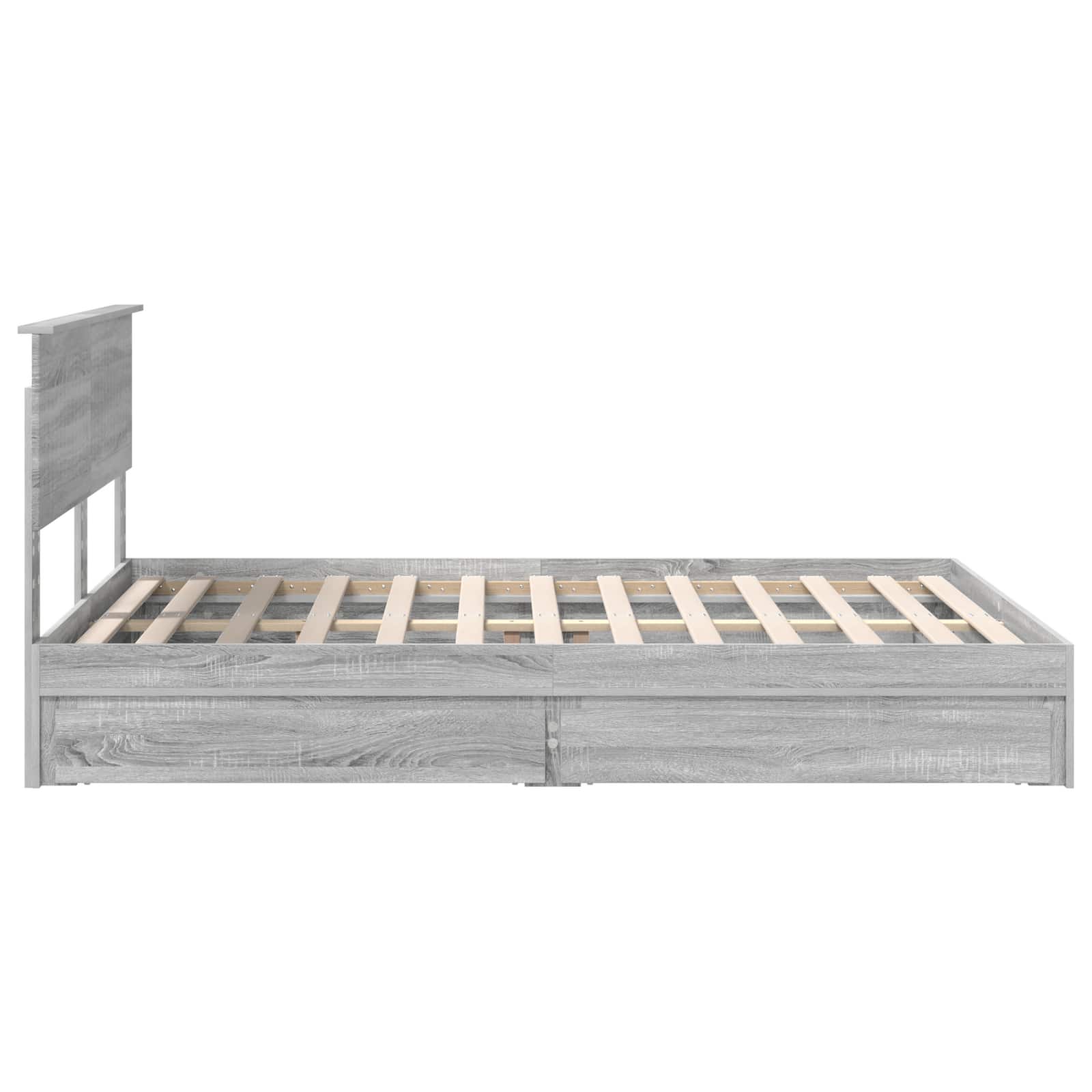 Letto con Contenitore con testiera Grigio Sonoma 140 x 200 cm | homemem39