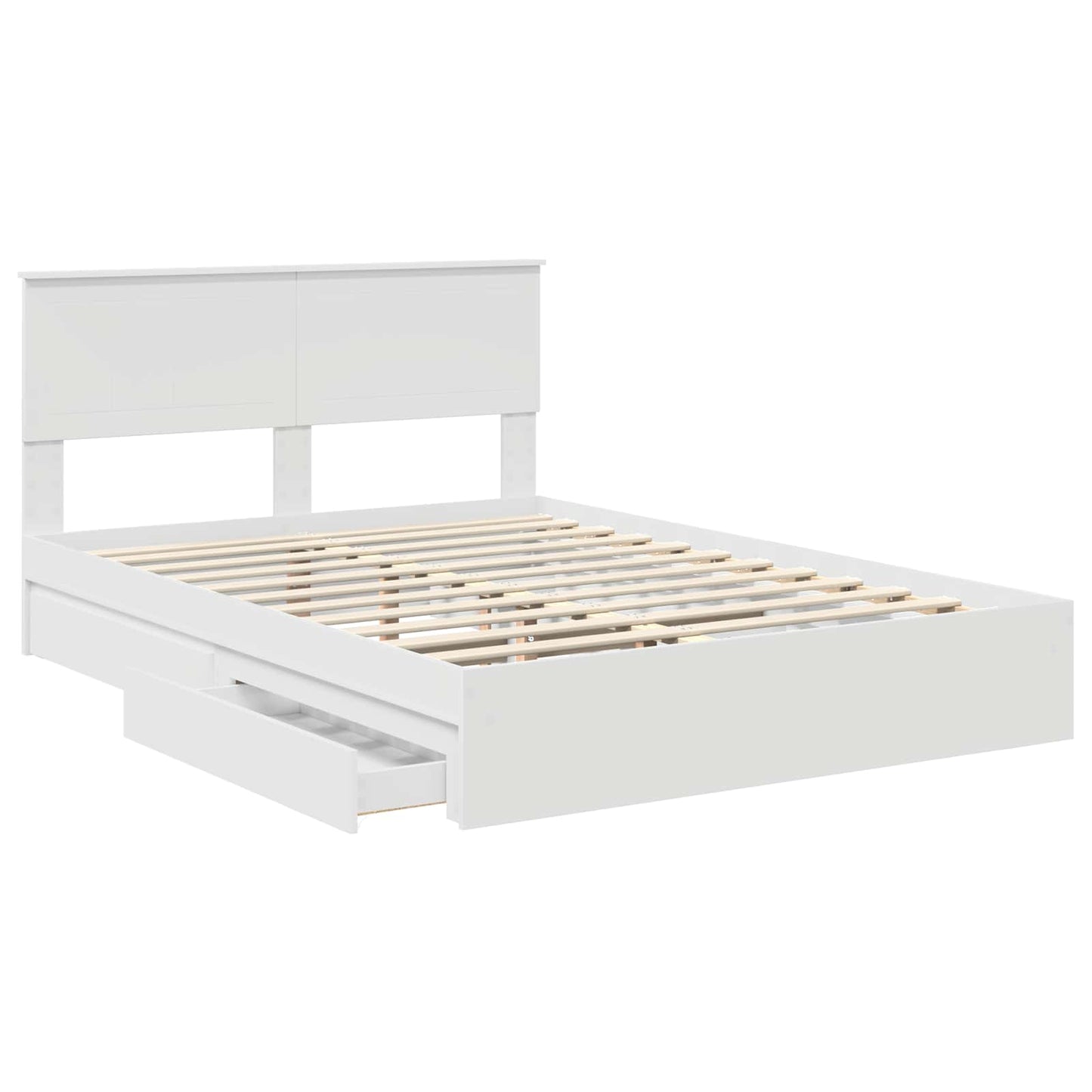 Letto con Contenitore Bianco 140 x 190 cm Legno multistrato | homemem39
