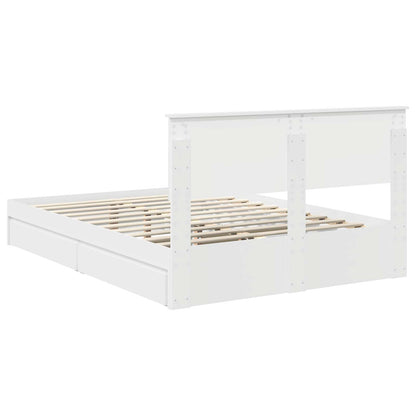 Letto con Contenitore Bianco 140 x 190 cm Legno multistrato | homemem39