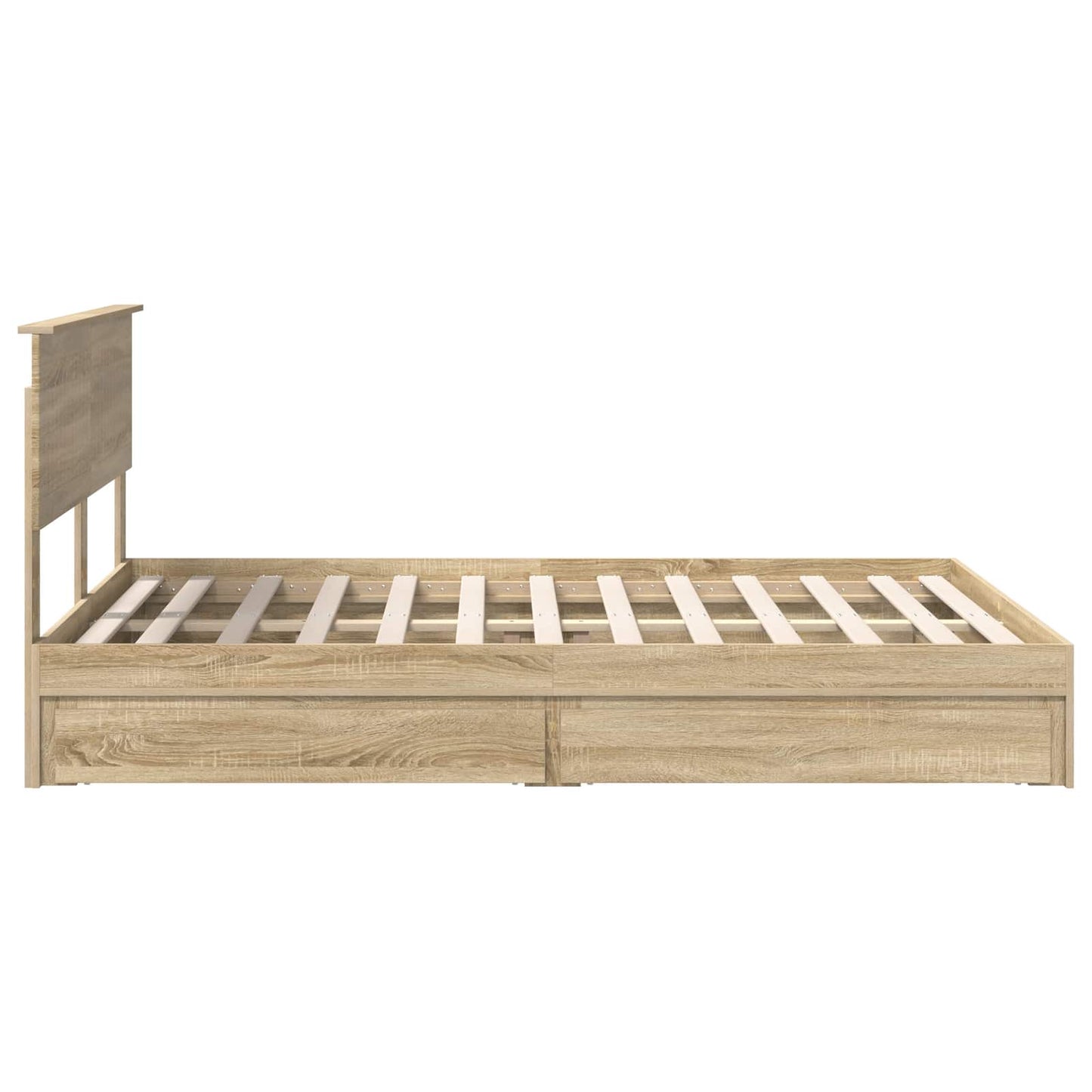 Letto con Contenitore con testiera Rovere Sonoma 140 x 190 cm | homemem39