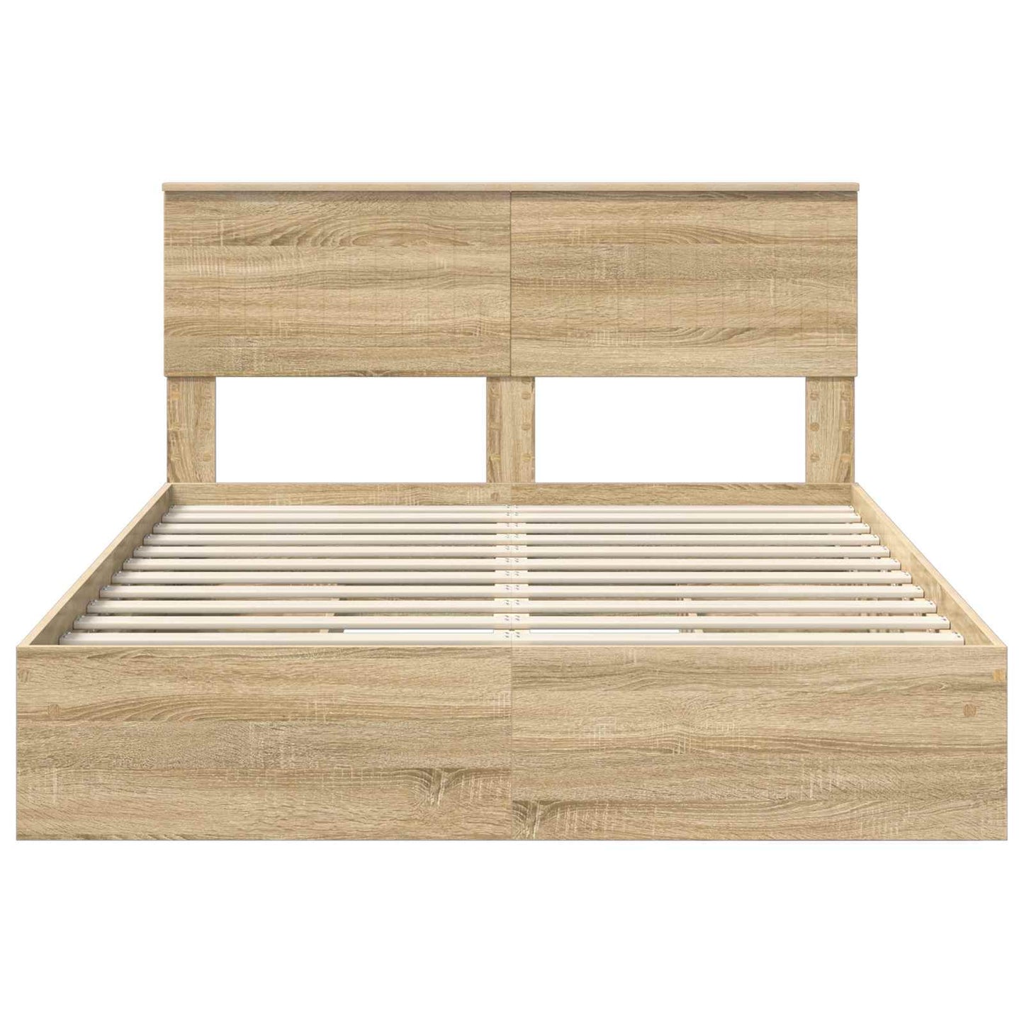 Letto con Contenitore con testiera Rovere Sonoma 135 x 190 cm | homemem39