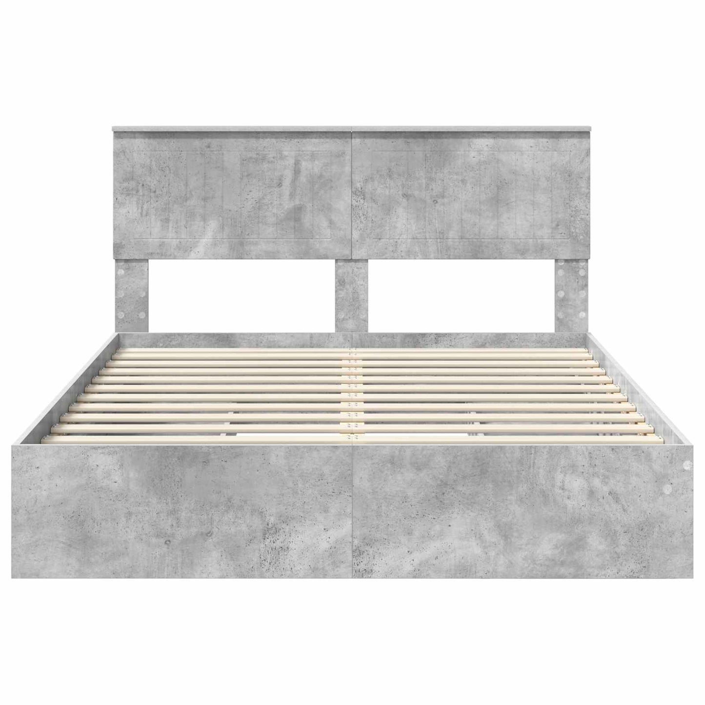 Letto con Contenitore con testiera Grigio cemento 135 x 190 cm | homemem39