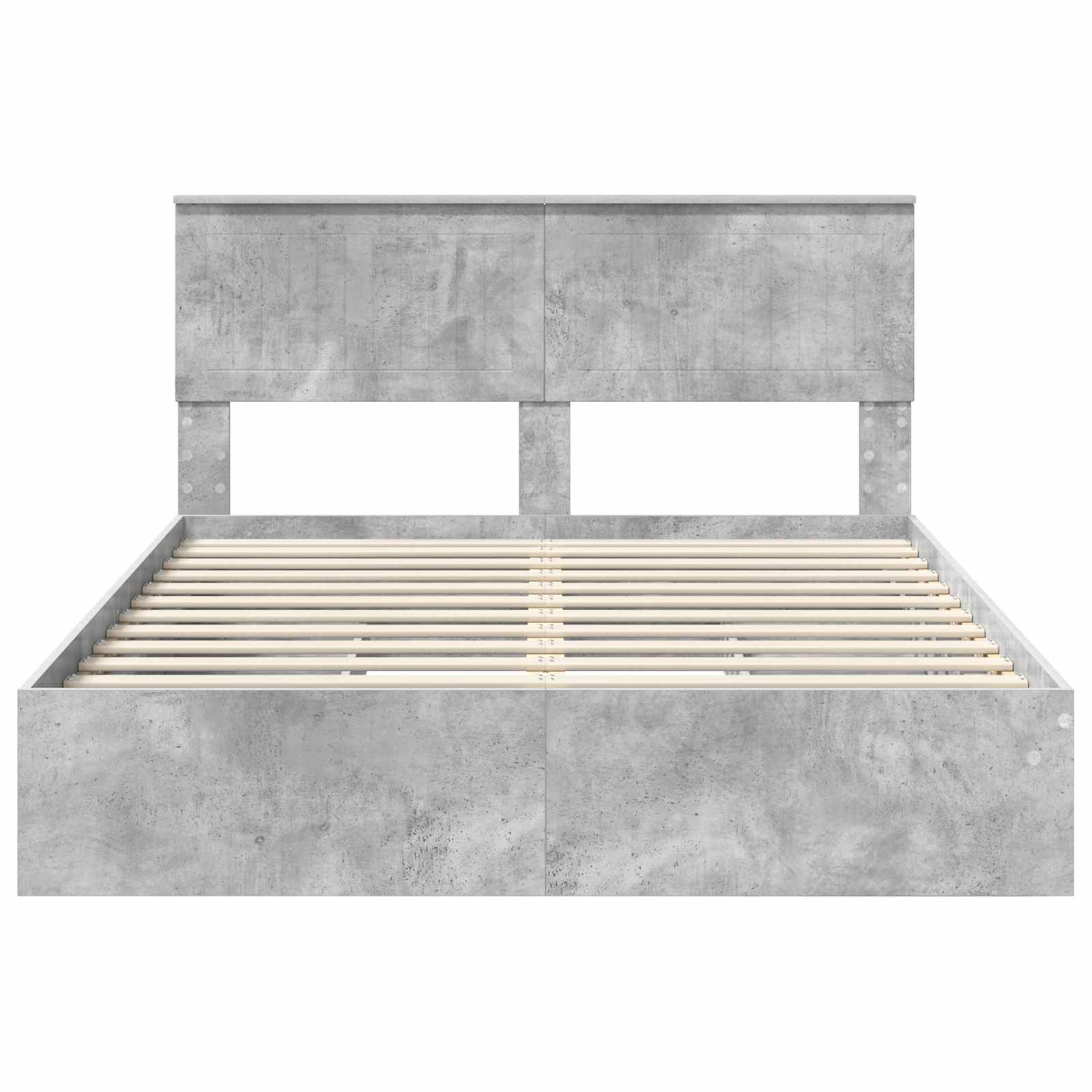 Letto con Contenitore con testiera Grigio cemento 135 x 190 cm | homemem39