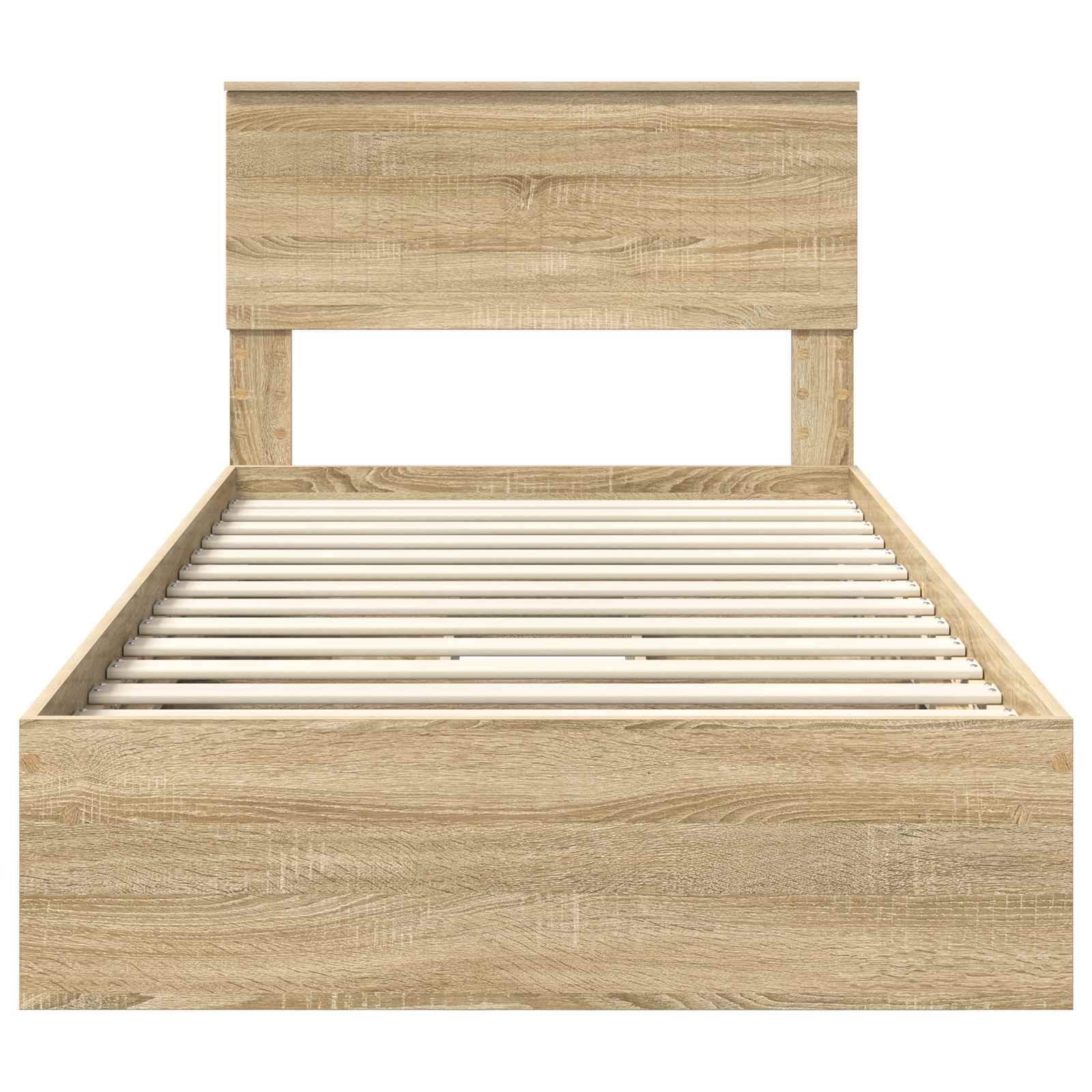 Letto con Contenitore con testiera Rovere Sonoma 100 x 200 cm | homemem39
