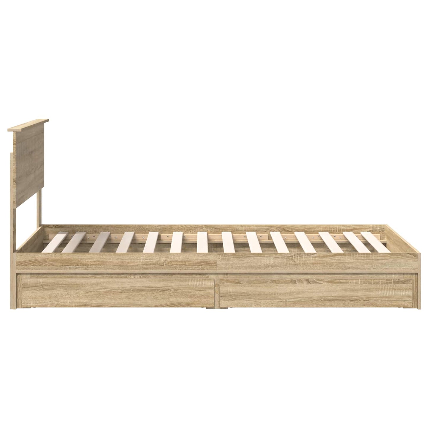 Letto con Contenitore con testiera Rovere Sonoma 100 x 200 cm | homemem39