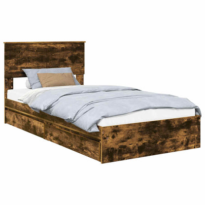 Letto con Contenitore con testiera Rovere fumé 100 x 200 cm | homemem39