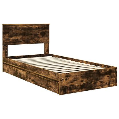 Letto con Contenitore con testiera Rovere fumé 100 x 200 cm | homemem39