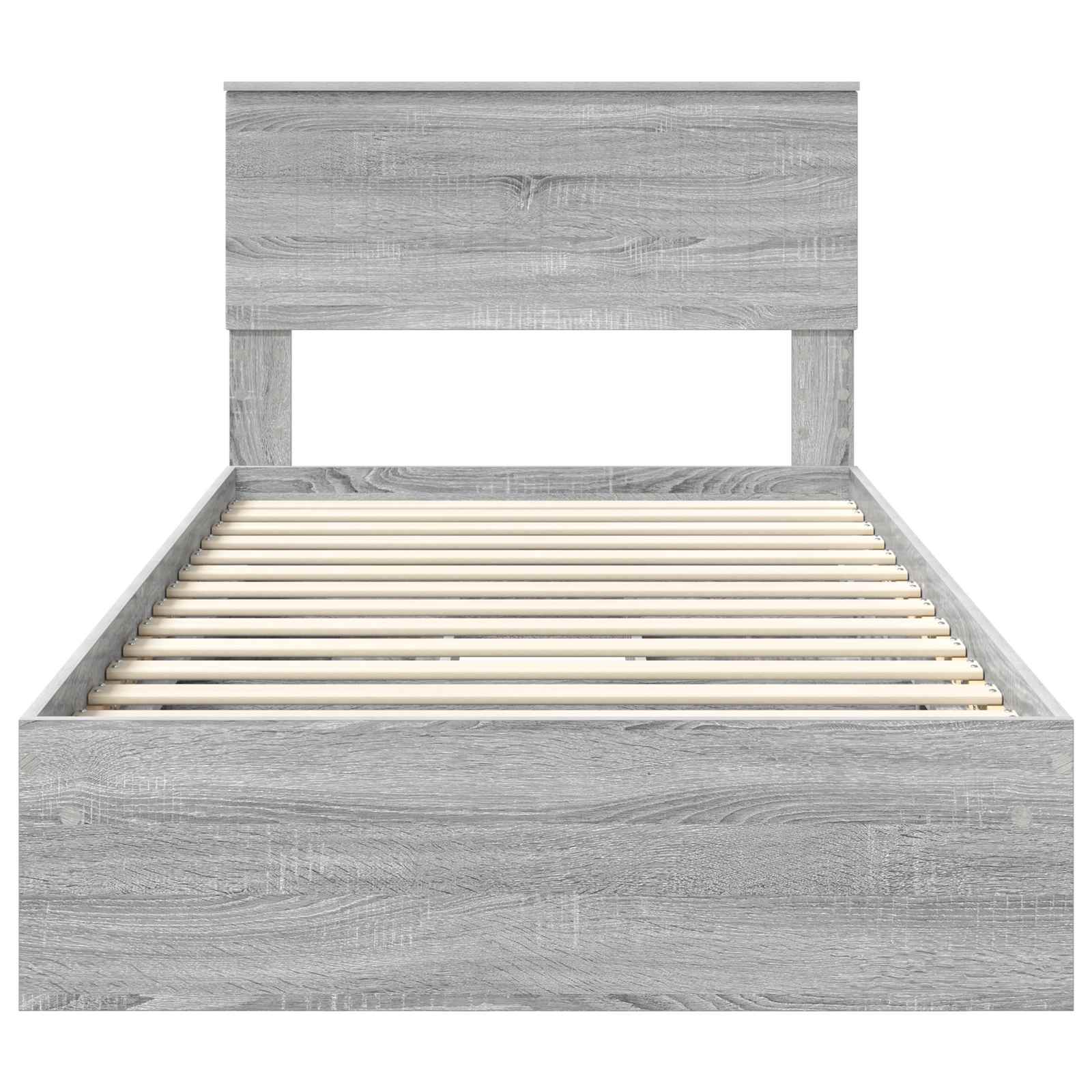 Letto con Contenitore con testiera Grigio Sonoma 100 x 200 cm | homemem39