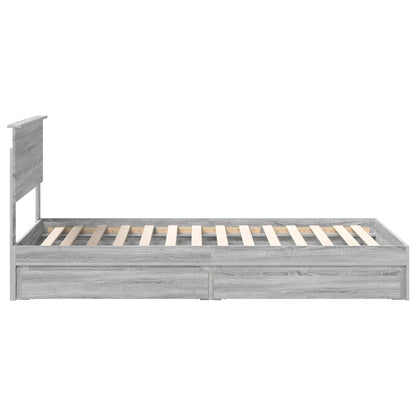 Letto con Contenitore con testiera Grigio Sonoma 100 x 200 cm | homemem39