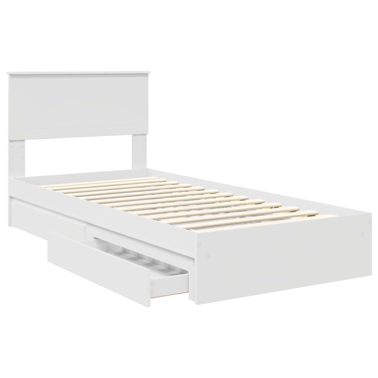 Letto con Contenitore Bianco 90 x 200 cm Legno multistrato | homemem39