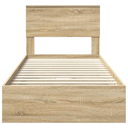 Letto con Contenitore con testiera Rovere Sonoma 90 x 200 cm