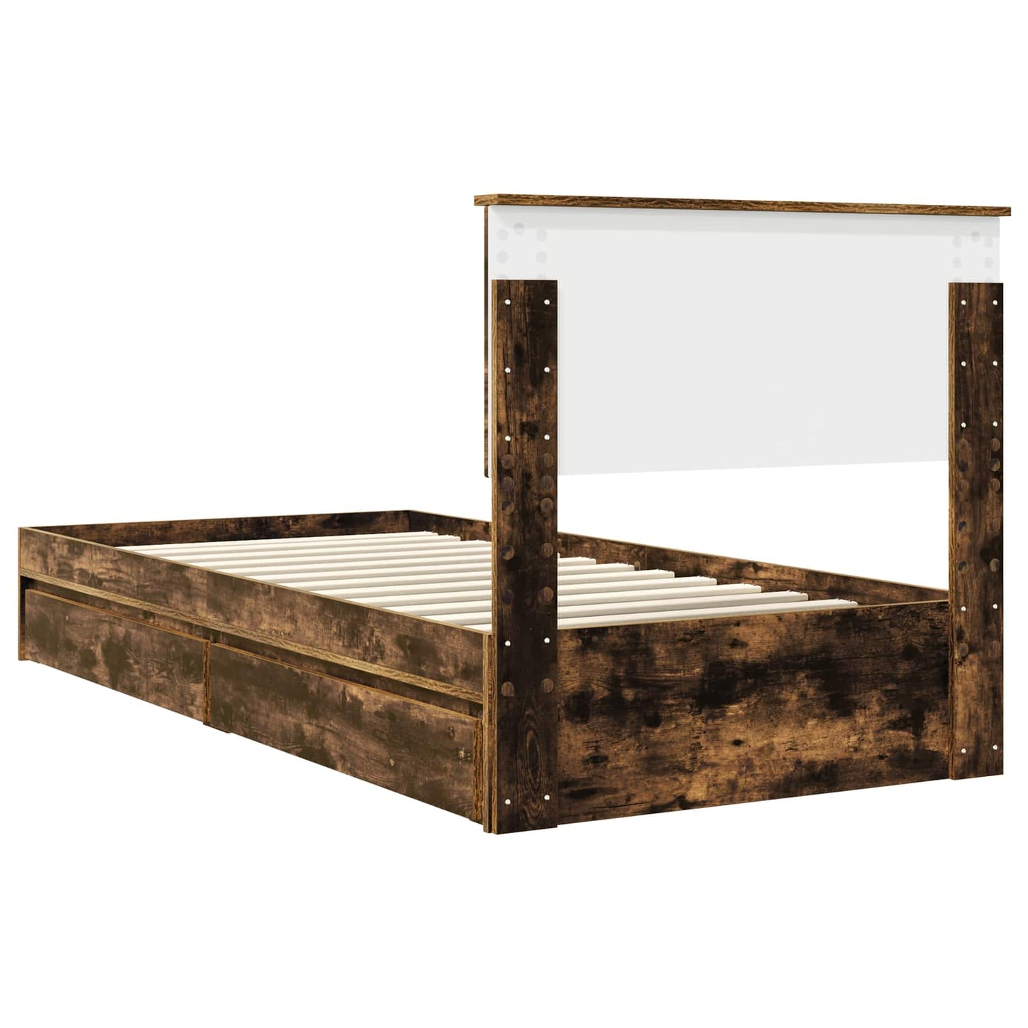 Letto con Contenitore Rovere fumé 90 x 200 cm Legno multistrato | homemem39