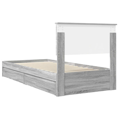 Letto con Contenitore con testiera Grigio Sonoma 90 x 200 cm | homemem39