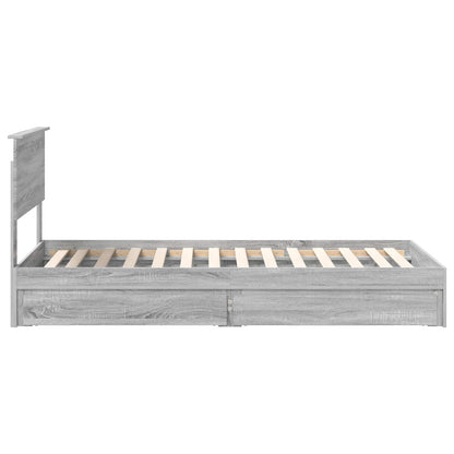 Letto con Contenitore con testiera Grigio Sonoma 90 x 200 cm | homemem39