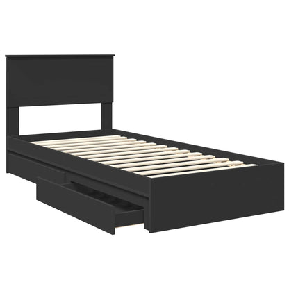 Letto con Contenitore Nero 90 x 190 cm Legno multistrato | homemem39
