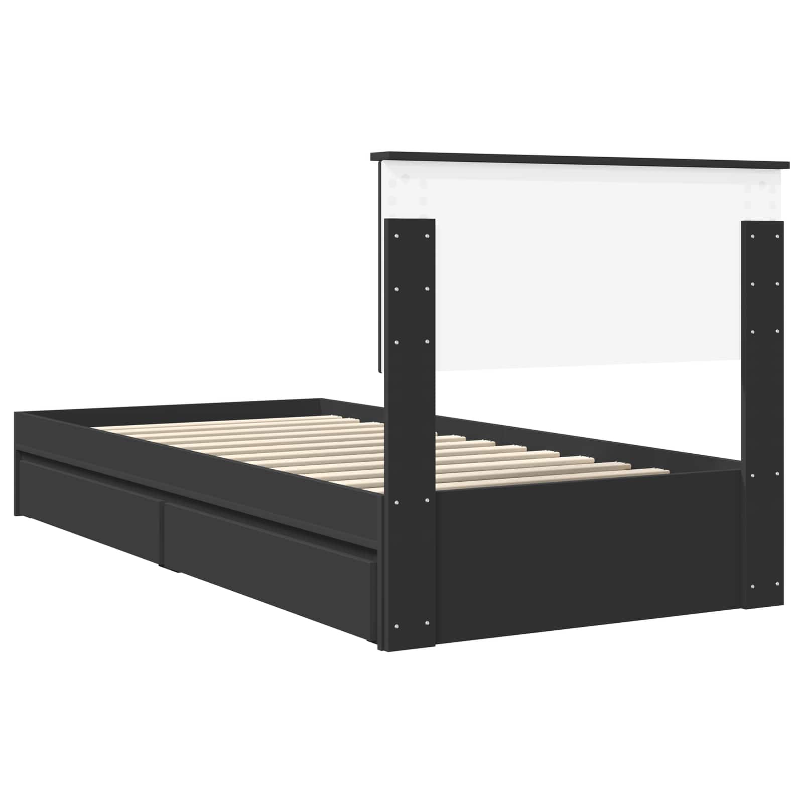 Letto con Contenitore Nero 90 x 190 cm Legno multistrato | homemem39